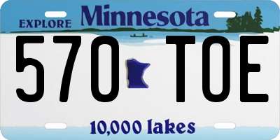 MN license plate 570TOE