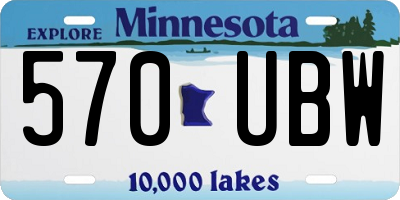 MN license plate 570UBW