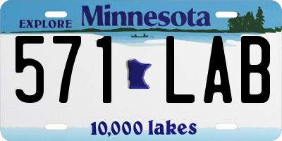 MN license plate 571LAB