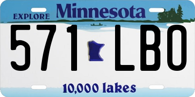 MN license plate 571LBO
