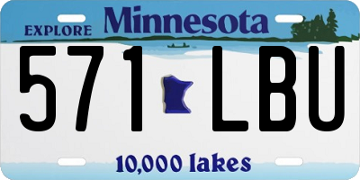 MN license plate 571LBU