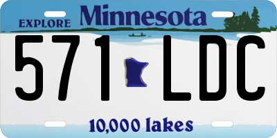 MN license plate 571LDC