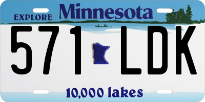 MN license plate 571LDK