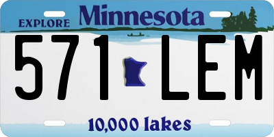 MN license plate 571LEM