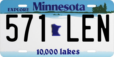 MN license plate 571LEN
