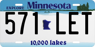 MN license plate 571LET