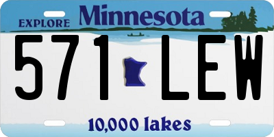 MN license plate 571LEW