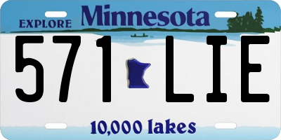 MN license plate 571LIE