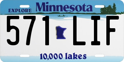MN license plate 571LIF