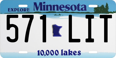 MN license plate 571LIT