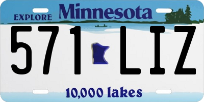 MN license plate 571LIZ