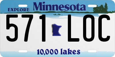 MN license plate 571LOC
