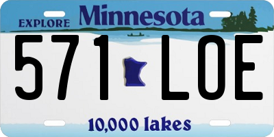MN license plate 571LOE