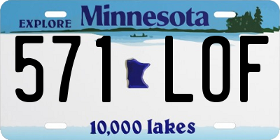 MN license plate 571LOF