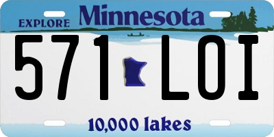 MN license plate 571LOI