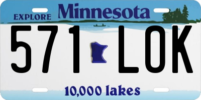 MN license plate 571LOK