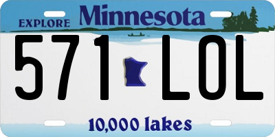 MN license plate 571LOL
