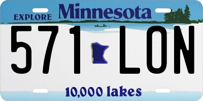 MN license plate 571LON
