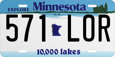 MN license plate 571LOR