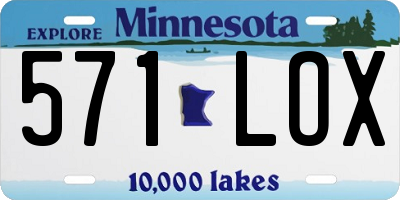 MN license plate 571LOX