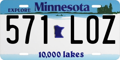 MN license plate 571LOZ