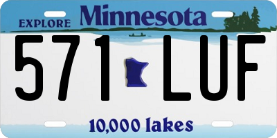MN license plate 571LUF
