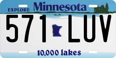 MN license plate 571LUV