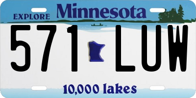 MN license plate 571LUW