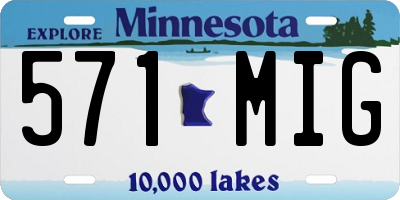 MN license plate 571MIG