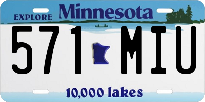 MN license plate 571MIU