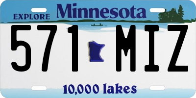 MN license plate 571MIZ
