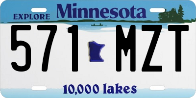 MN license plate 571MZT
