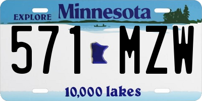 MN license plate 571MZW
