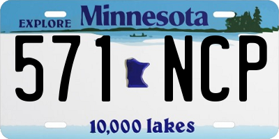 MN license plate 571NCP