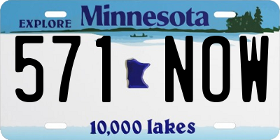 MN license plate 571NOW