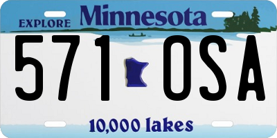 MN license plate 571OSA
