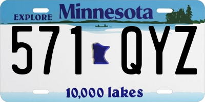 MN license plate 571QYZ
