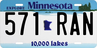 MN license plate 571RAN