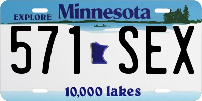 MN license plate 571SEX