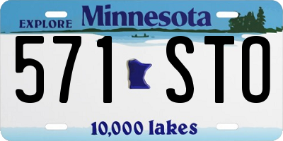 MN license plate 571STO