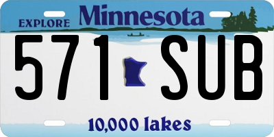 MN license plate 571SUB