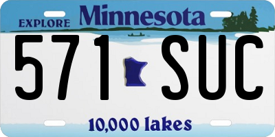 MN license plate 571SUC