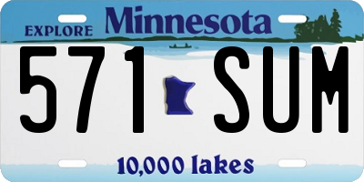 MN license plate 571SUM
