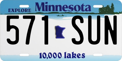 MN license plate 571SUN