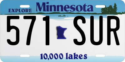 MN license plate 571SUR