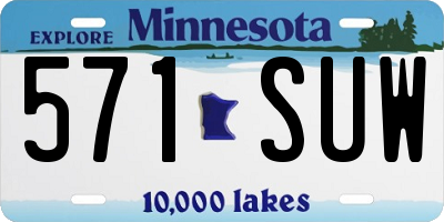 MN license plate 571SUW