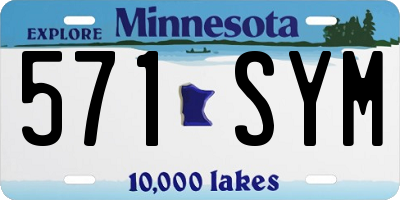 MN license plate 571SYM
