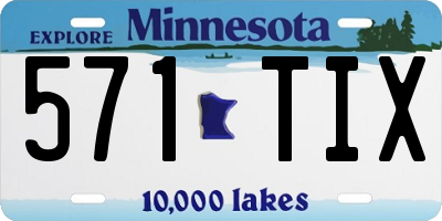 MN license plate 571TIX