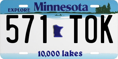 MN license plate 571TOK