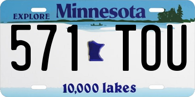 MN license plate 571TOU